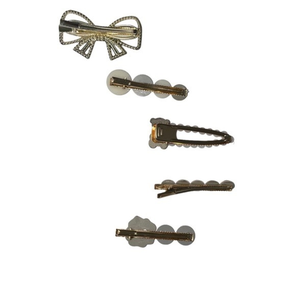 Set of 5 Bow & Rose Hair Clips - Picture 5 of 7